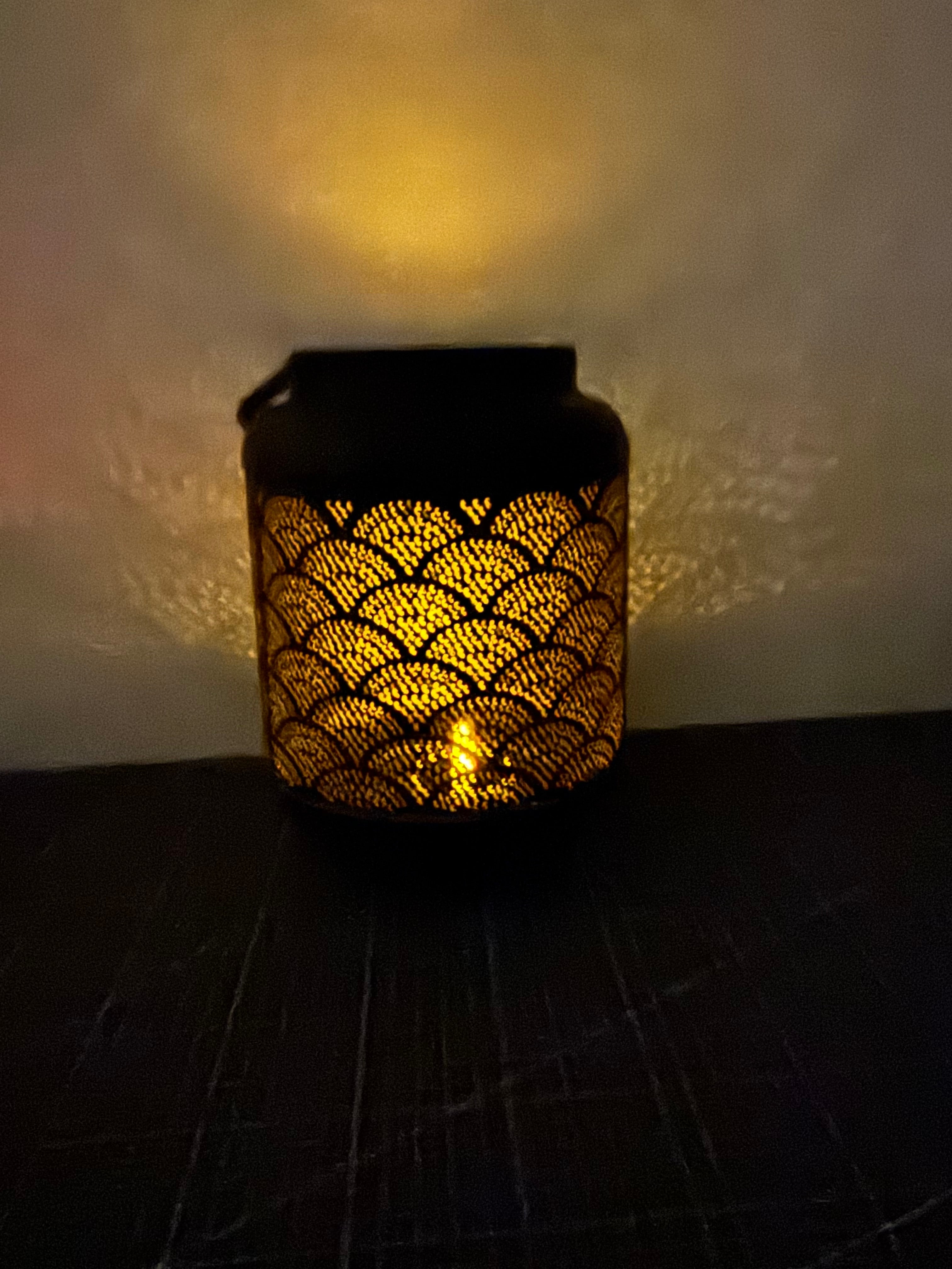 Grosse lanterne ronde noir