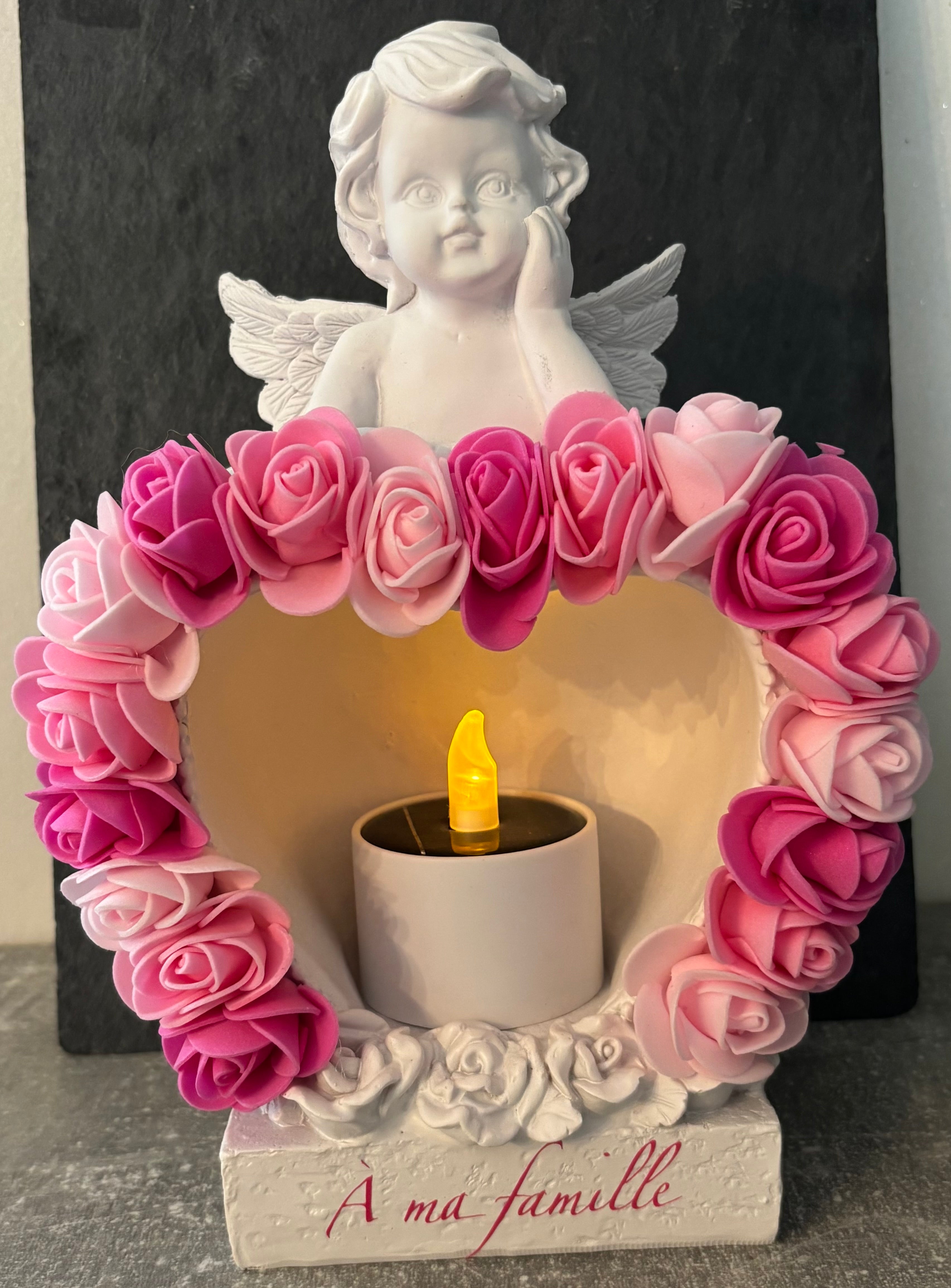 Ange cœur bougie