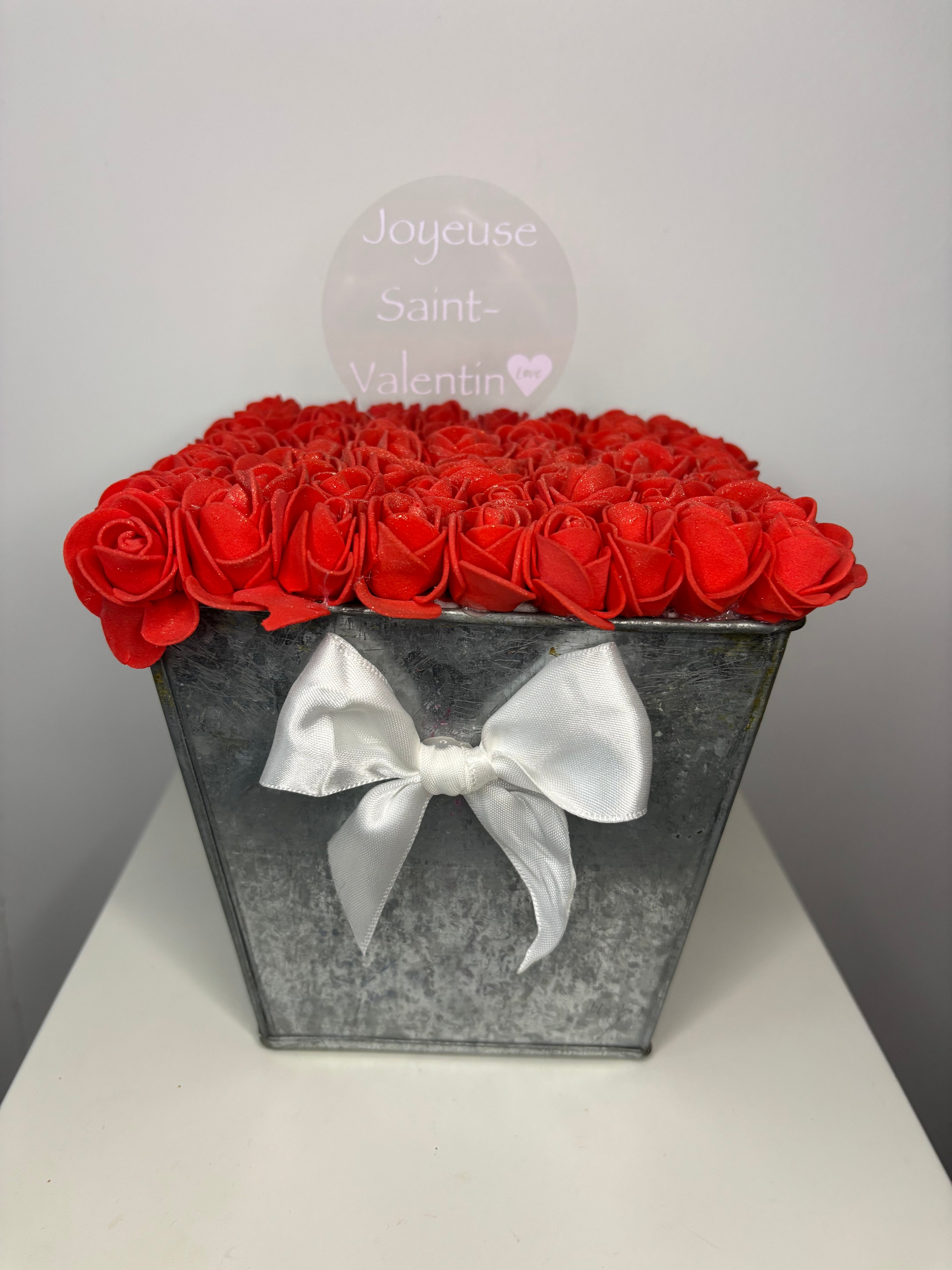 Pot de fleur métal "Joyeuse Saint-Valentin"